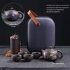 Portable Purple Clay Gongfu Tea Set: Includes 1 Pot and 4 Cups with Ceramic Dry Brew Travel Bag for Outdoor Use.