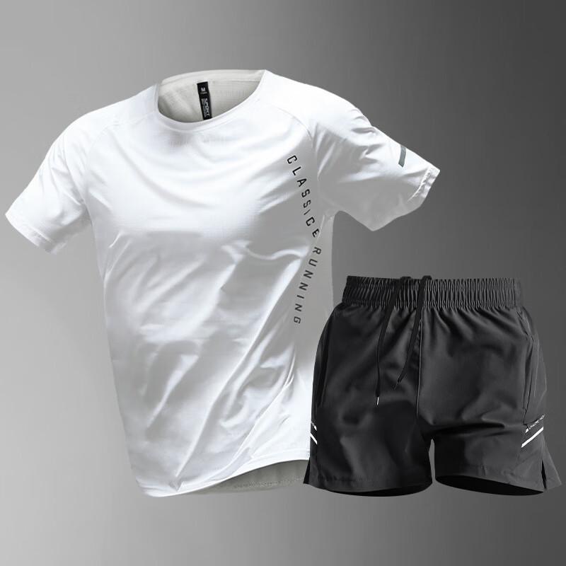 Мужской летний спортивный костюм WEZHO из ледяного шелка, быстросохнущий