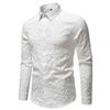 New Fashion Design Men's Flower Long Sleeve Shirt Spring Autumn Casual Solid Business Office Shirts Male Party Nightclub Shirt