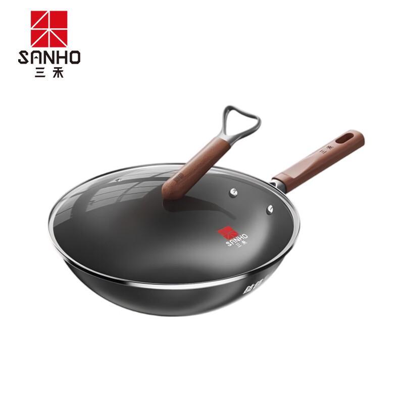 Sanhe 0-Coating Titanium Iron Wok, Pre-Seasoned & Non-Stick