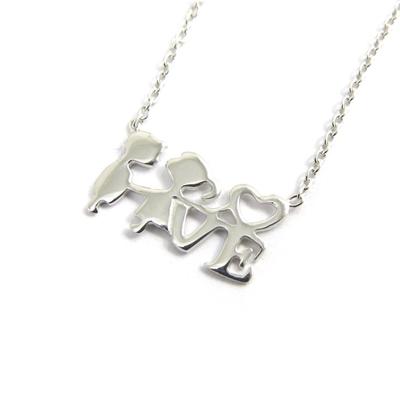 [L9772] - Silver 'Love' Silver Necklace