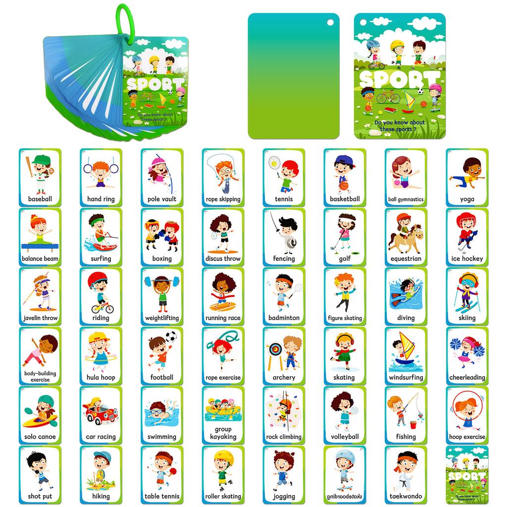 48 Children'S And Babies' Cognitive Early Education Cards Children'S Educational Sports Cognitive Enlightenment Picture Cards