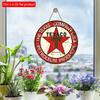 2D Flat 20*20cm1pc Vintage Round Texaco Sign With Imitation Cracks Edge, Nostalgic Vintage Red Five-pointed Star Pattern Wall Decor with Letter