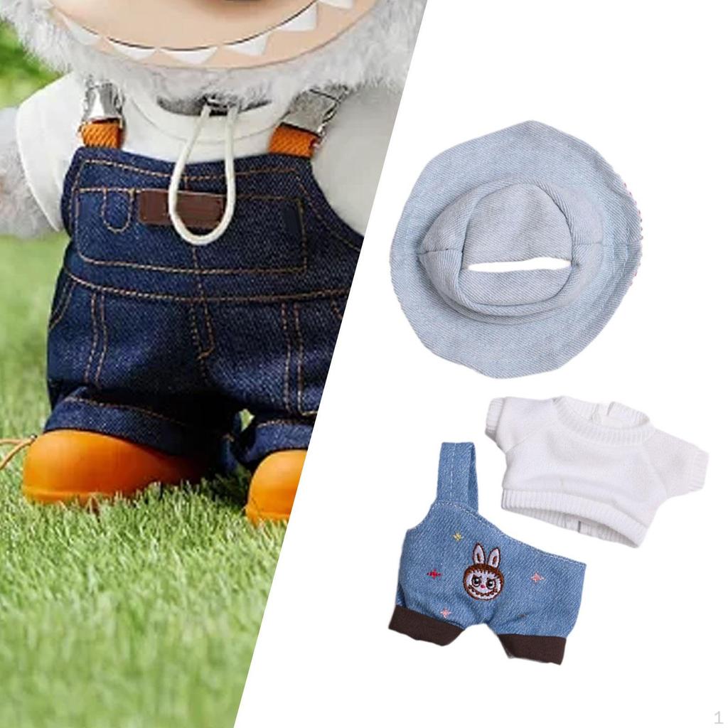 Plush Doll Clothes Soft Clothing for 6.69inch Dolls Girls Boys DIY Gift Blue Hat