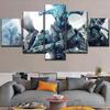 5 Panels Canvas Wall Arts Game Poster Painting War-frame Warrior Picture Print Living Room Modular Home Decoration Mural Artwork