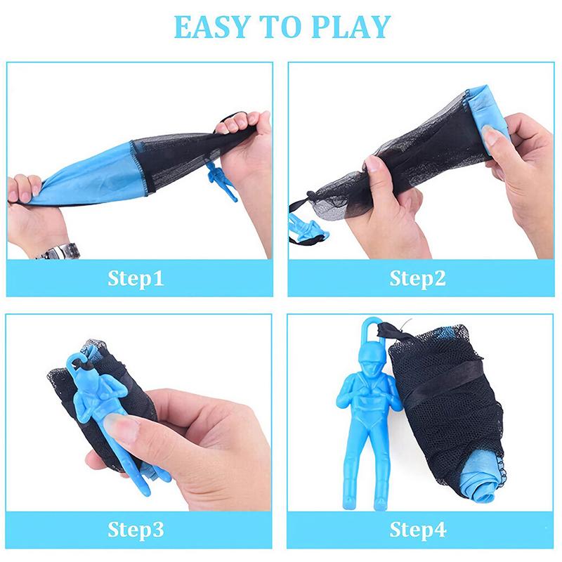 3PCS Hand Throwing Parachute 6 Colors Available Outdoor Interactive Sport Aerial Flying Parachute for Backyard Park Activity ZYF