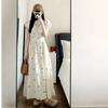 New Gentle French Lace-up Bubble Dress, Summer Waist Temperament, Thin Delivery Within Days, Printed Dress