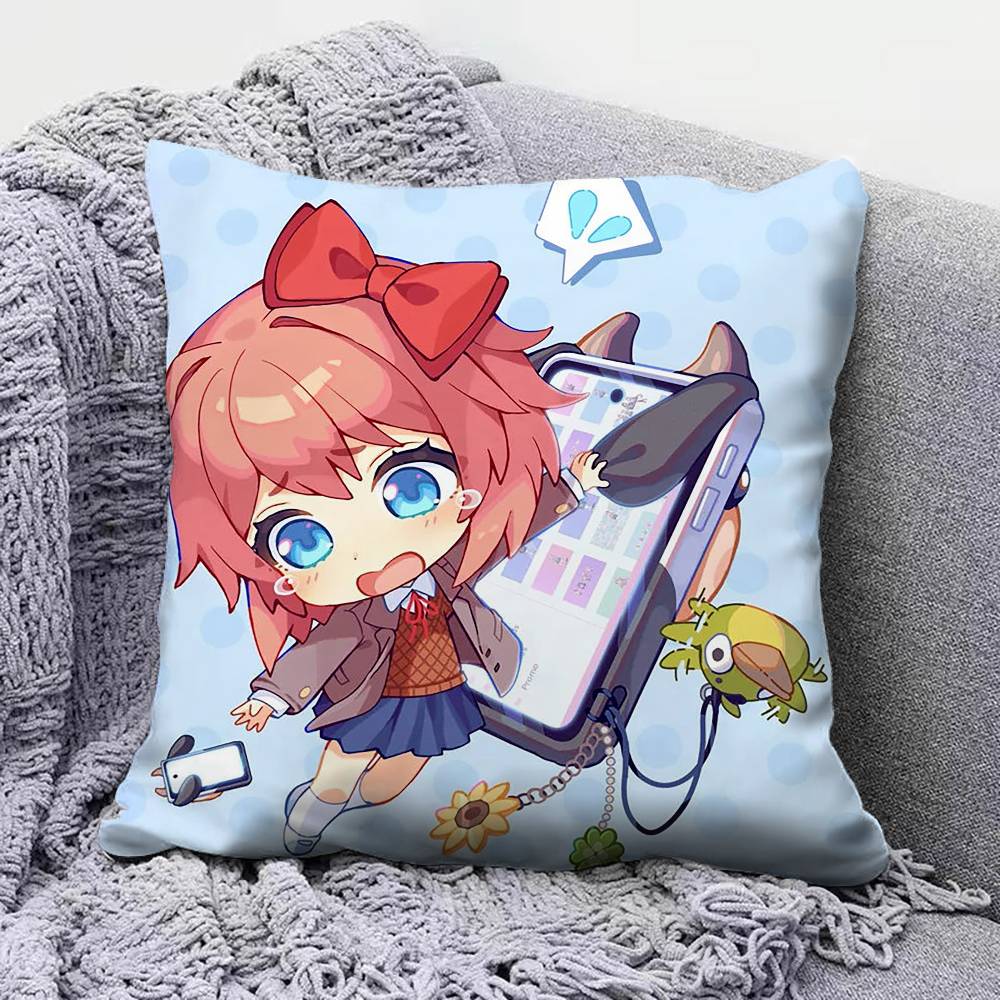 Sayori DDLC Pillow Covers Home Sofa Cushion Covers and Aecorative Custom
