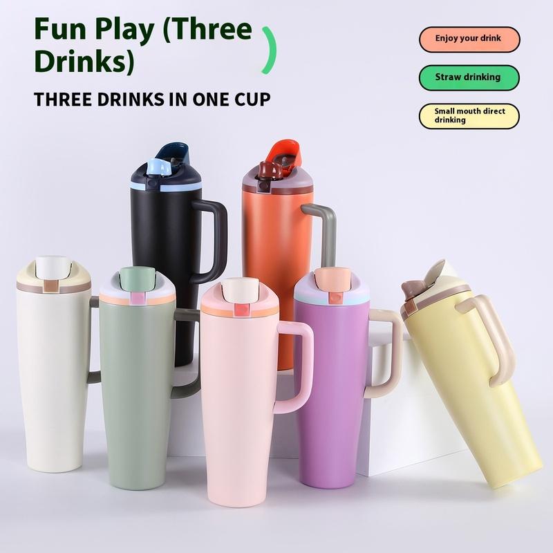 Portable car cup 304 stainless steel insulated cup outdoor cold preservation sports water bottle for cold and heat preservation