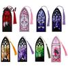 Decorative Book Accessory Stained Glass Art Acrylic Bookmark, Halloween Dark Aesthetic Mark, Transparent Bookmark Page Marker with Tassel, Gifts
