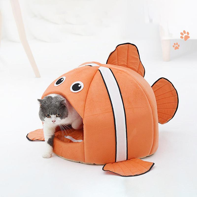 Pet Products Cats Sleeping Bed Cave Hammock for Basket Nest Small Dogs Accessories Lovely Fish Kitten Winter Tent Cat House