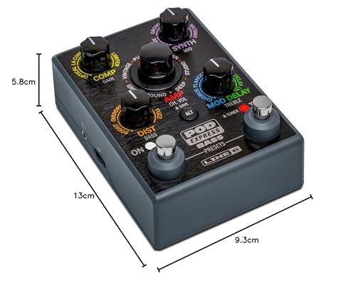 Line 6 POD Express Bass Amp Simulator Effects Processor Red