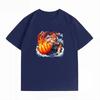 One Piece Men's Casual Loose Crew Neck Summer Short‑Sleeve T‑Shirt with Portgas D. Ace Anime Graphic Print Women And Men T-shirt