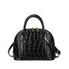 Solid Color Shell Bag Retro Crocodile Pattern Pu Leather Crossbody Bag Waterproof Shoulder Bag Women