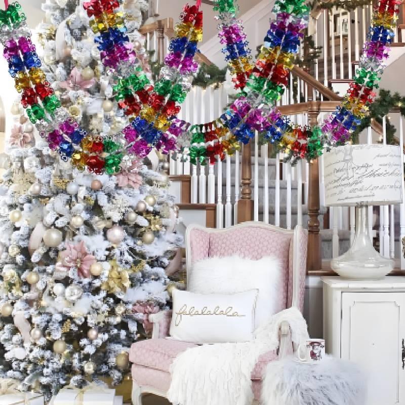 Christmas Garland Foil Festive Hanging Tinsel Ceiling Decoration Durable Fshion