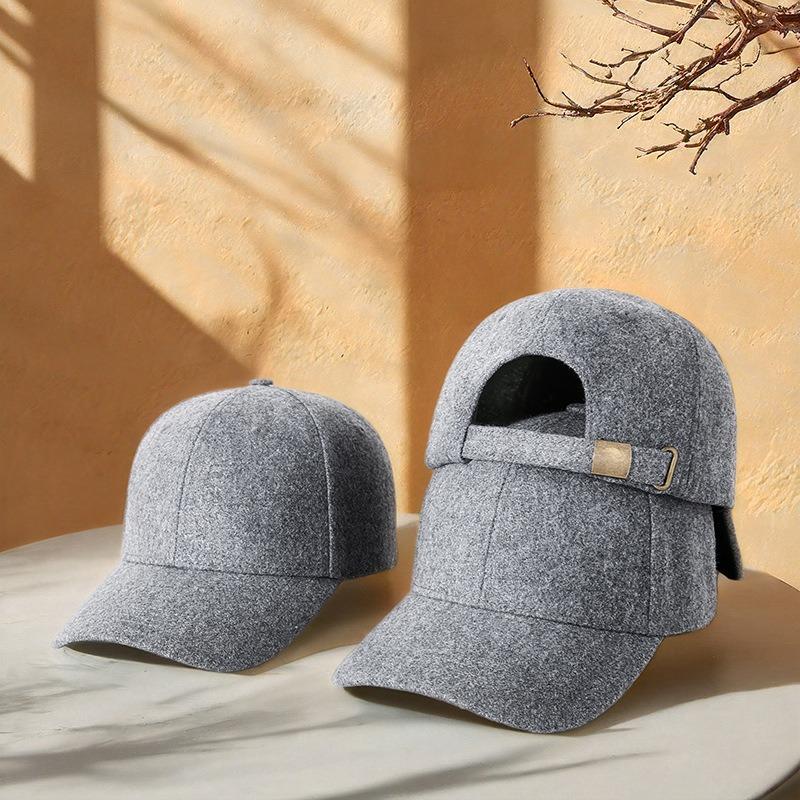 Autumn and Winter Wool Woolen Baseball Hat Men and Women Autumn and Winter Thickened Thermal Cap Dongguan High-quality Hat
