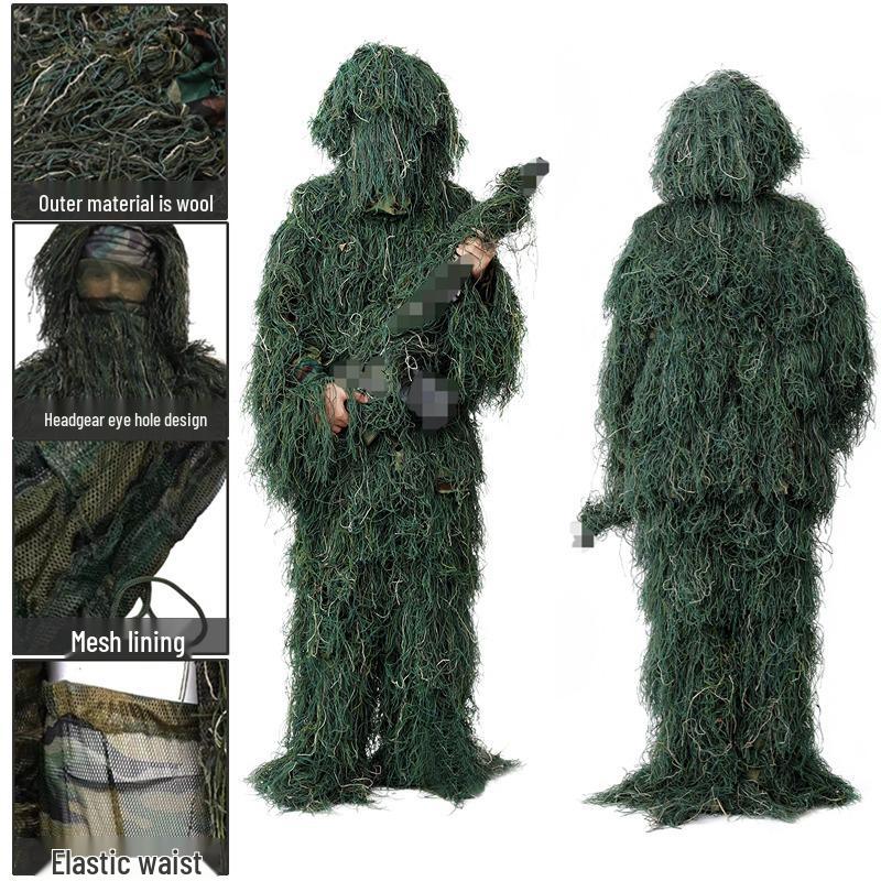 Multi-Scene Camouflage Ghillie Suit for Outdoor Birdwatching and Field Training