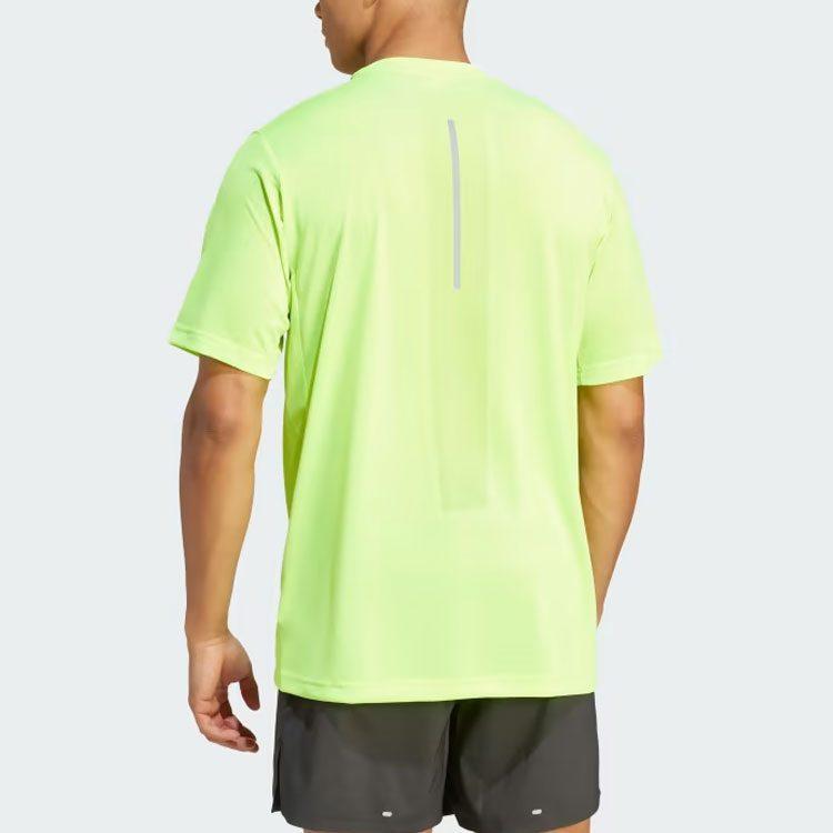 Adidas Ultimate T Shirts Men's Lime Green Crew Neck Moderate Straight Fit HZ4439