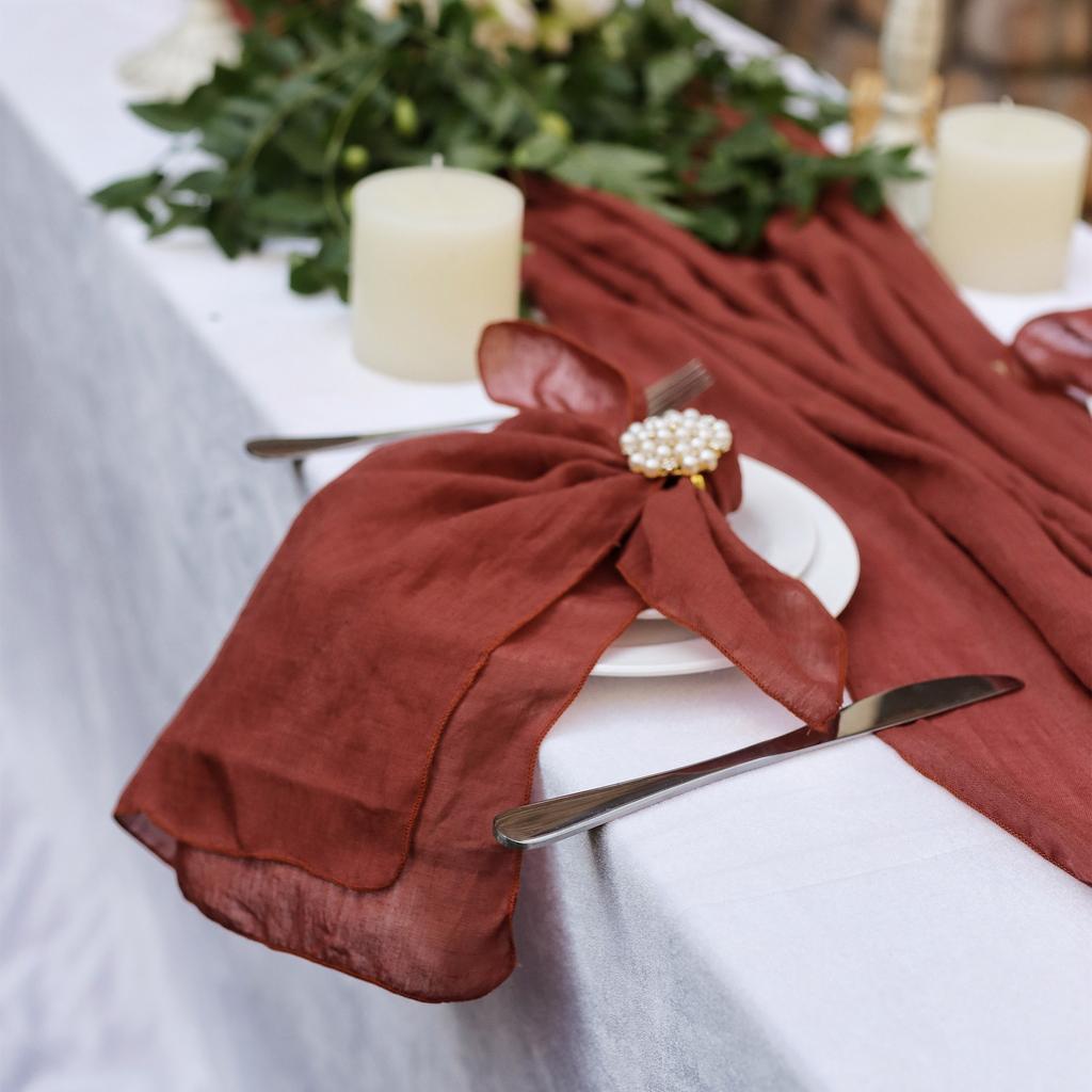 Polyester Cloth Napkins 18 X 18 Inches Cheesecloth Napkins Table Dinner Versatile Reusable for Dining Parties Wedding Decoration