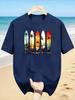 Tropical Surfboard Palm Tree Graphic Cotton T-and Kids Tshirt Men Women Beach Surf Short Sleeve Unisex Casual Daily Streetwear Basic Tops