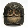 56-60cm Adjustable Distressed Christmas Baseball Cap Polyester Retro Santa Claus Hat  Adults