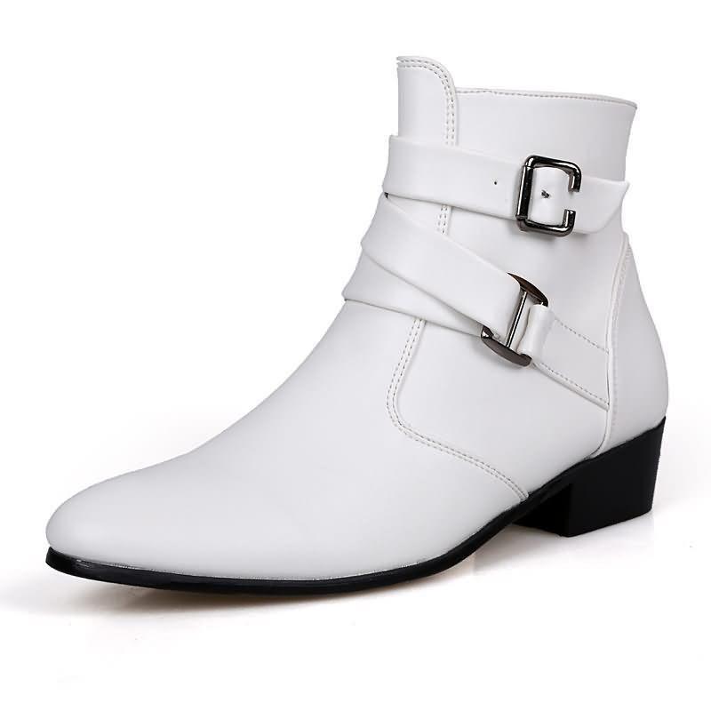 Leather Boots Men's High-top Short Boots Men's Business Pointed Casual Men's Boots Plus Size