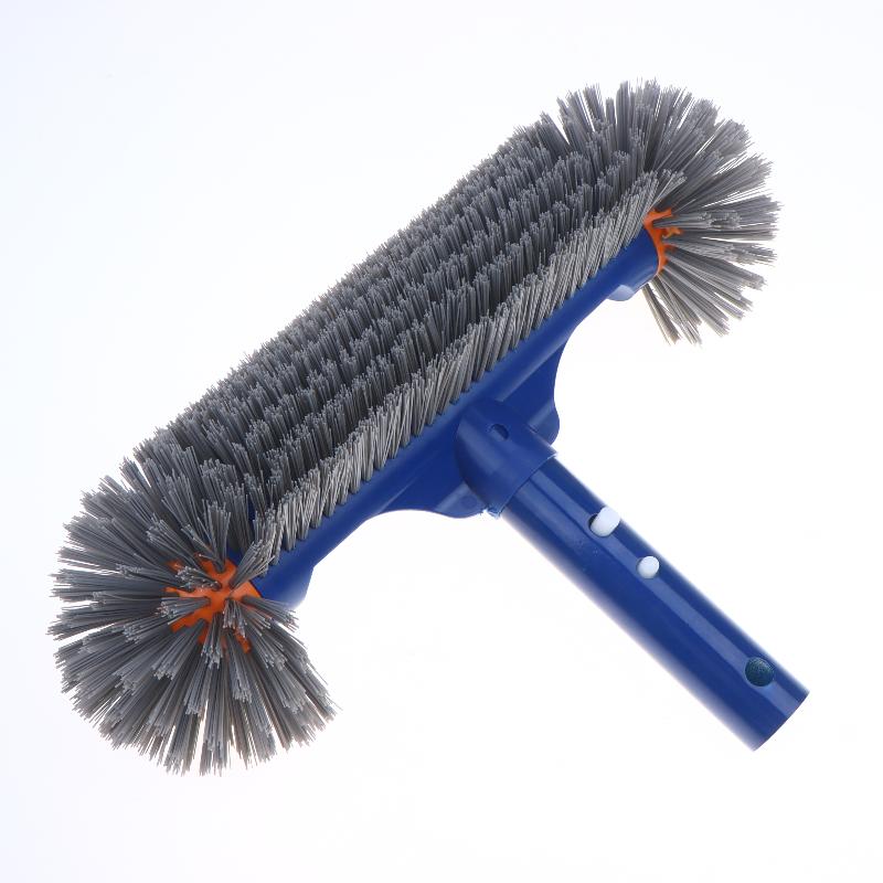 13" Heavy Duty Pool Brush Head High Strength Bristle Detachable Aluminum Handle for Tough Dirt Removal