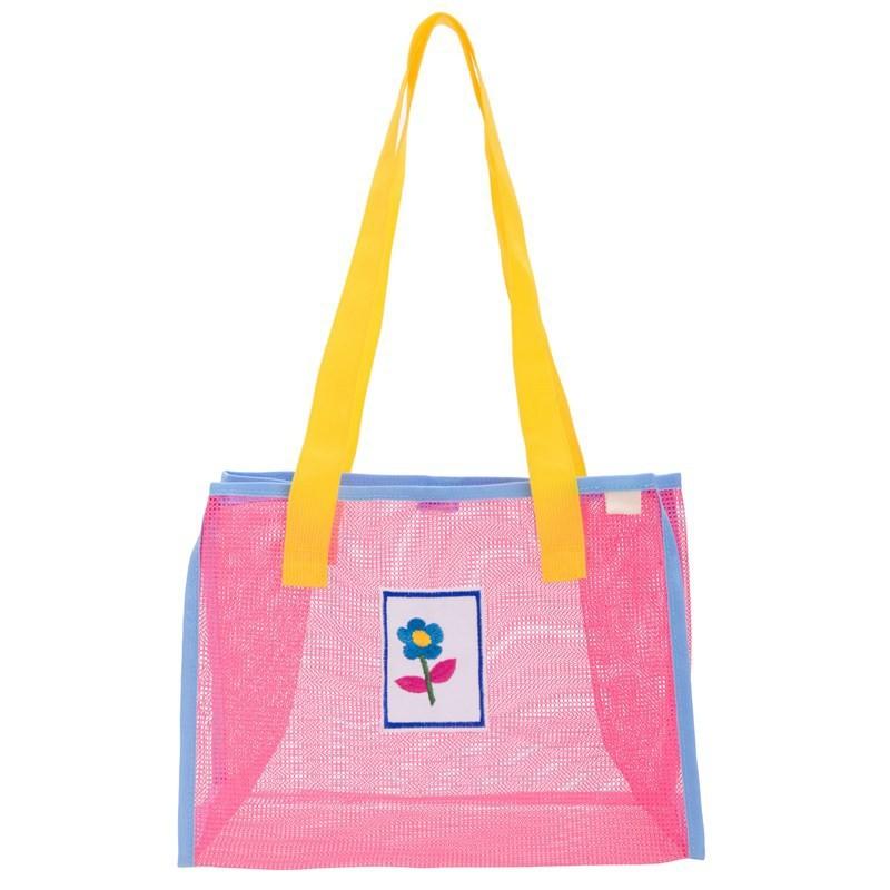 Stylish Unisex Kids Shoulder Bag With Breathable Mesh For Summer Beach Outings маджента