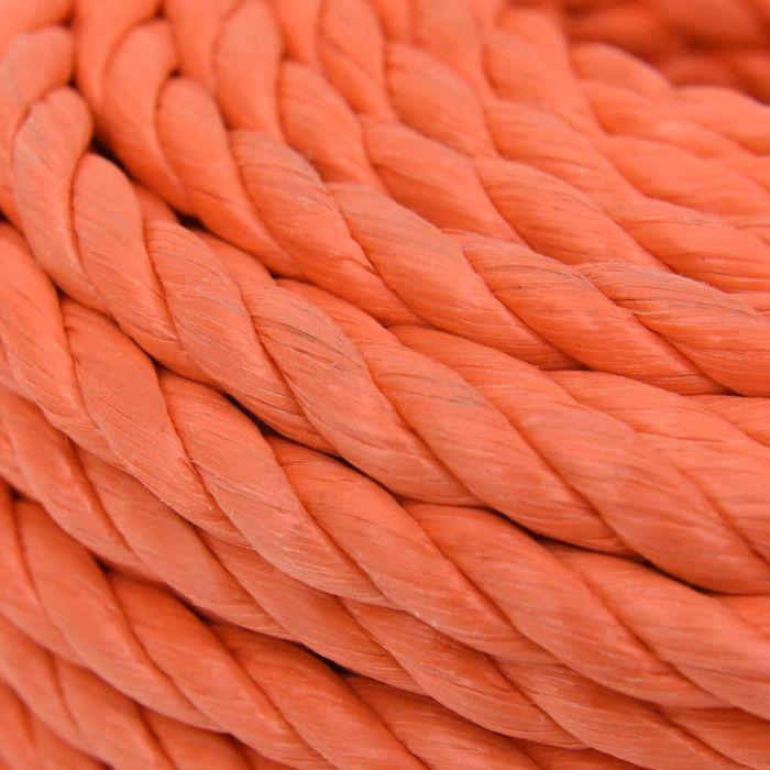 152956 vidaXL Corde de travail Orange 24 mm 100 m Polypropylène