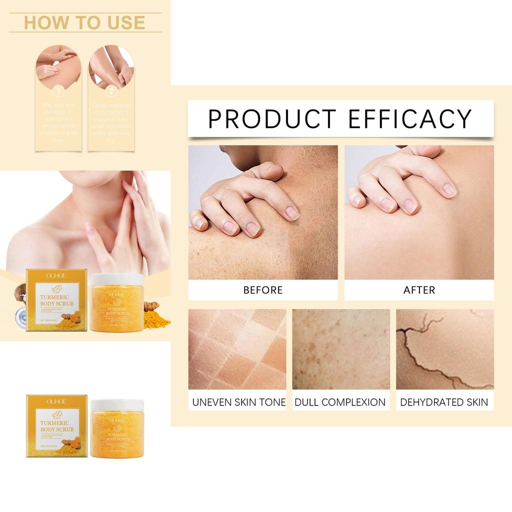 Ouhoe Natural Turmeric Body Scrub Gentle Exfoliating Formula For Smooth Radiant Skin