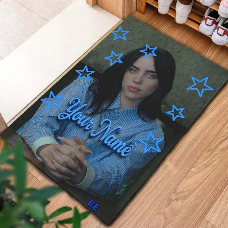Billie Eilish Custom Name Carpet Rug for Living Room Bedroom Home Sofa Decoration,Kids play Non-slip Floor Mat