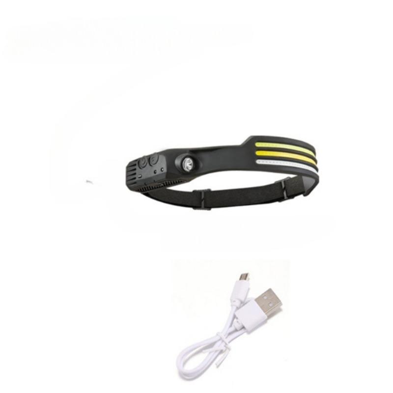 Head Led Light Sensor HeadLight USB Rechargeable Built-in Battery Flashlight Head Torch 5 Lighting Modes Waterproof Headlight