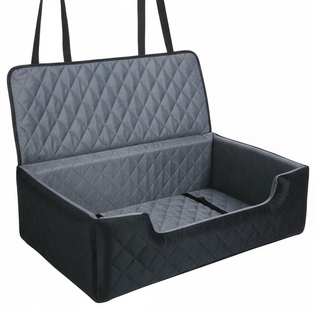 Open-Type Car Dog Bed & Safety Seat for Medium To Large Dogs - Rear Seat Travel Pet Sponge Bed