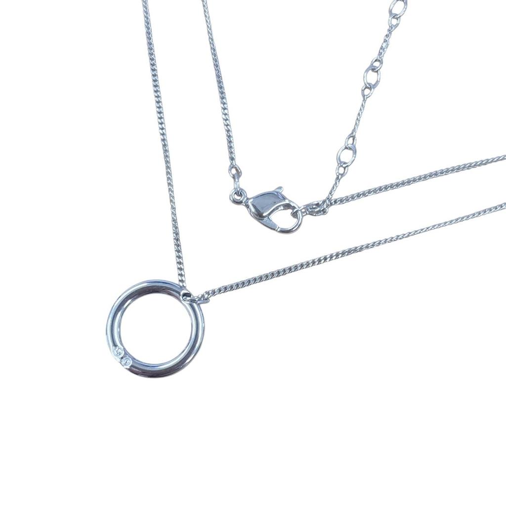 SWAROVSKI Circle Pendant Rhinestone Necklace Not specified Silver Women Used