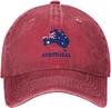 Australia Map Flag Vintage Twill Denim Baseball Cap Sun Protection Casual Unisex Adult