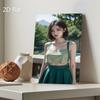 Elegant Green Dress Woman Metal Wall Art, 2D Flat Weather-Resistant Iron Sign with Pre-Drilled Holes for Outdoor & Indoor Decora