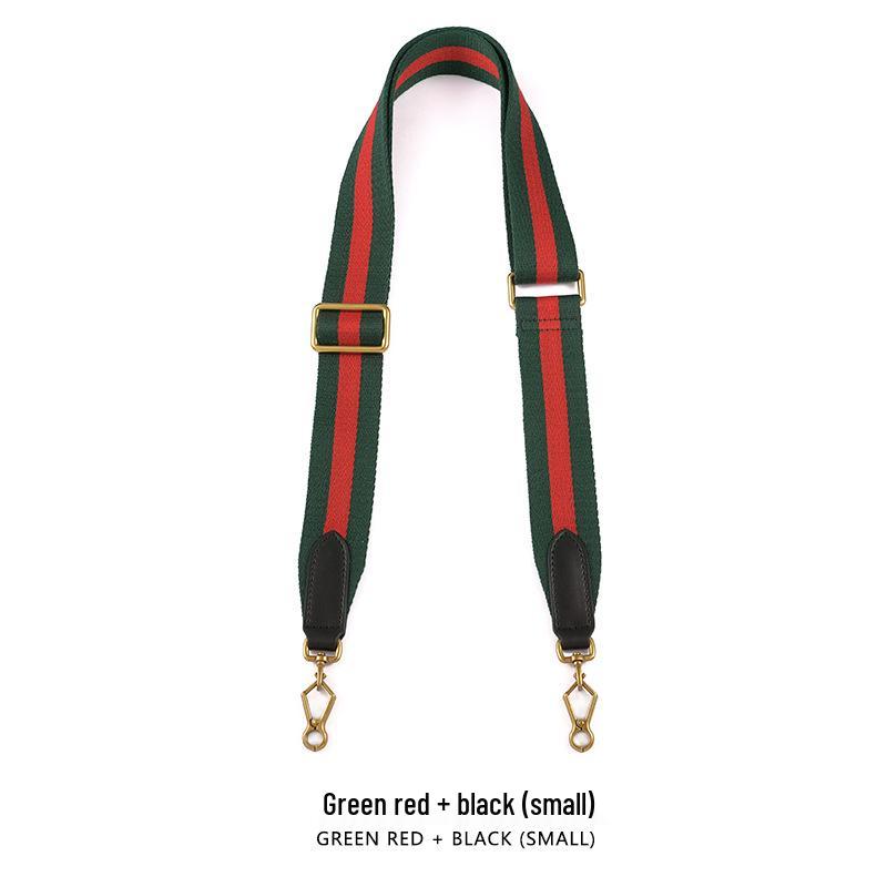 Adjustable 3.8CM Canvas Webbing Crossbody Strap in Green and Red - Single Purchase Replacement for G-Chi F-46 Bags