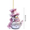 Flat Printing Hanging Pendants Pink Snowman Xmas Tree Ornament  Party Supplies