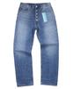 BLUFF Button-Fly Straight Denim Pants [Blue]