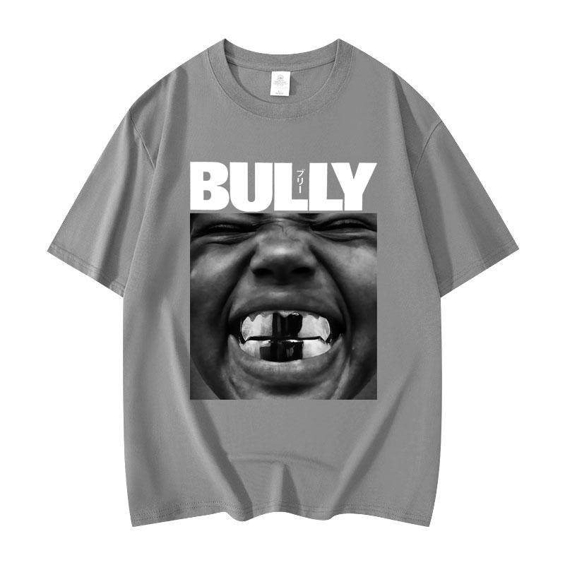 Rapper Kanye West Bully Graphic T Shirts Fashion Hip Hop Vintage Short Sleeve Tshirts Unisex Women Casual Loose Cottotn Tshirt