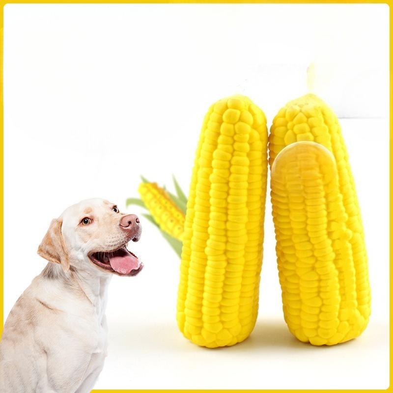 New Pet Vocal Toy Latex Corn, Durable Teething Dog Toy Simulation Corn