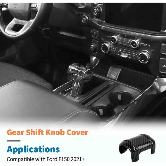 JeCar Carbon Fiber Shifter Knob Cover Trim for 2021+ Ford F150 Interior Accessories