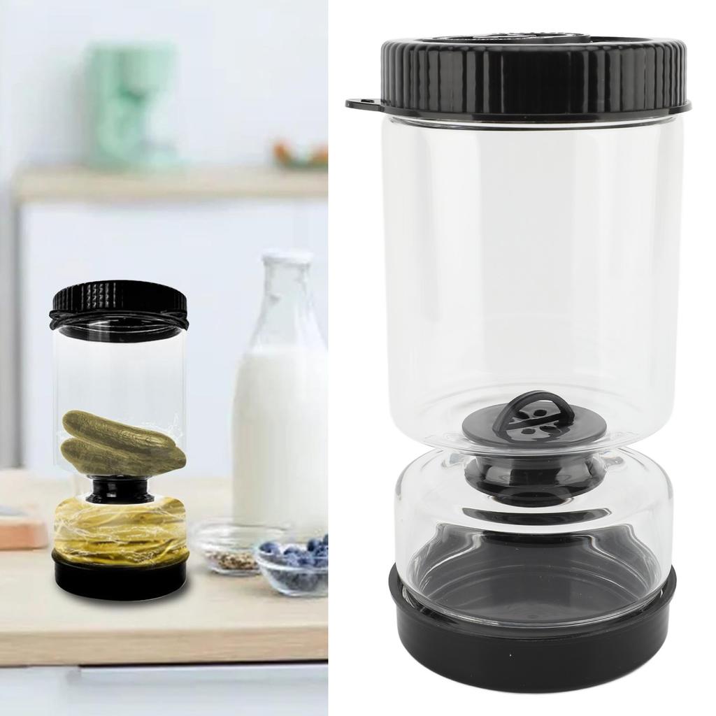 Filtrowany Słoik na Pikle Szkło Szczelny Separator Soku Sokowirówka do Pikli Artykuły Kuchenne Czarny