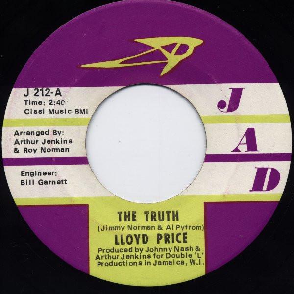

7inch Record LLOYD PRICE The Truth J212 JAD 1968 US Reggae Ska Dub Used