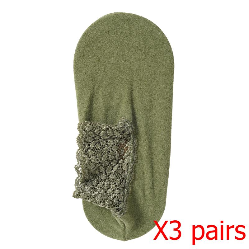 Women's Autumn Winter Thickened Warm Fleece Socks Lace Ankle Socks Non-slip Floor Socks