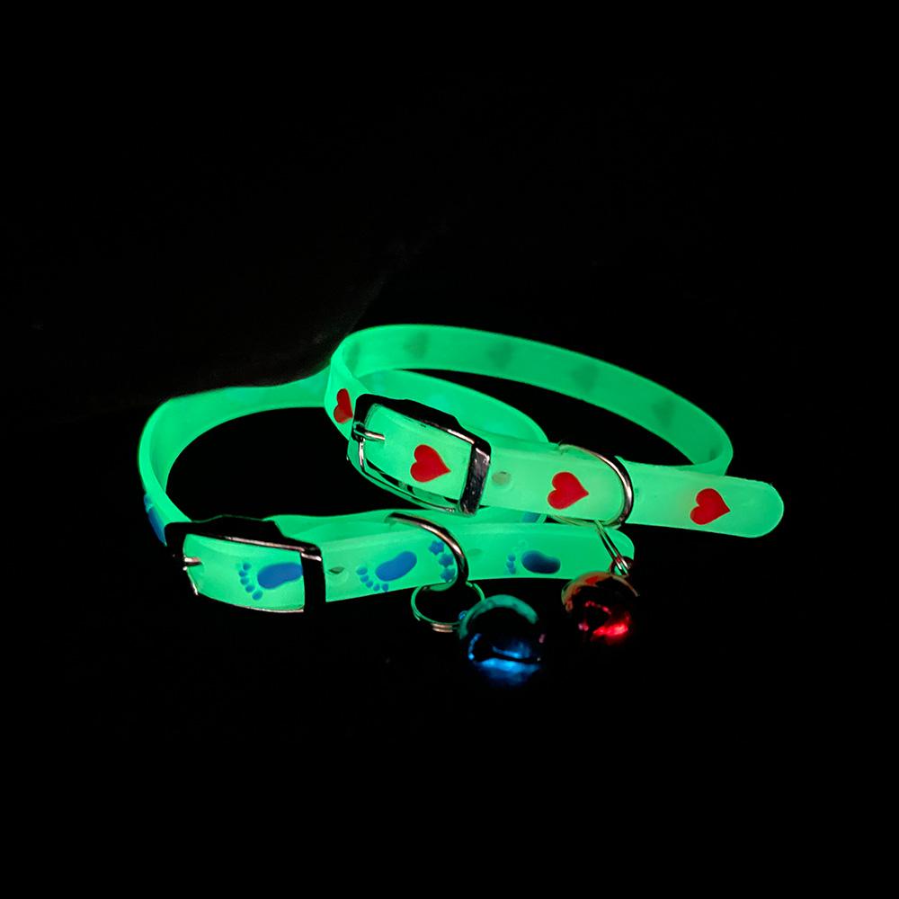 Bells Glow At Night Easy Wear Pet Supplies Cat Luminous Collar Dog Accessories Pet Glowing Collar