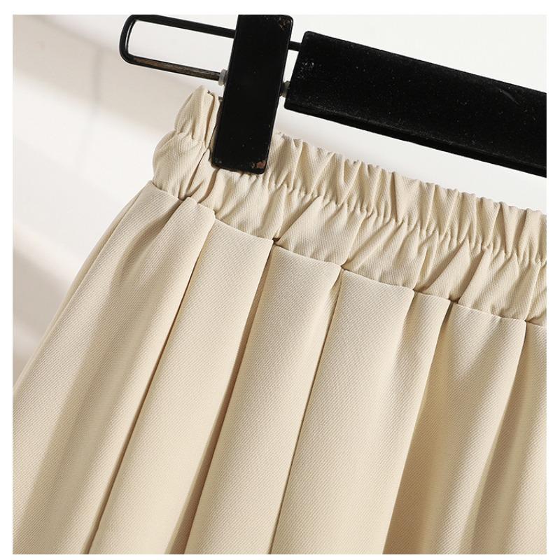 DIMANAF 2026 Summer New Plus Size Women Waist Elastic Shorts Skirts Casual Loose Fashion Lady Bottoms Pleated Skirt