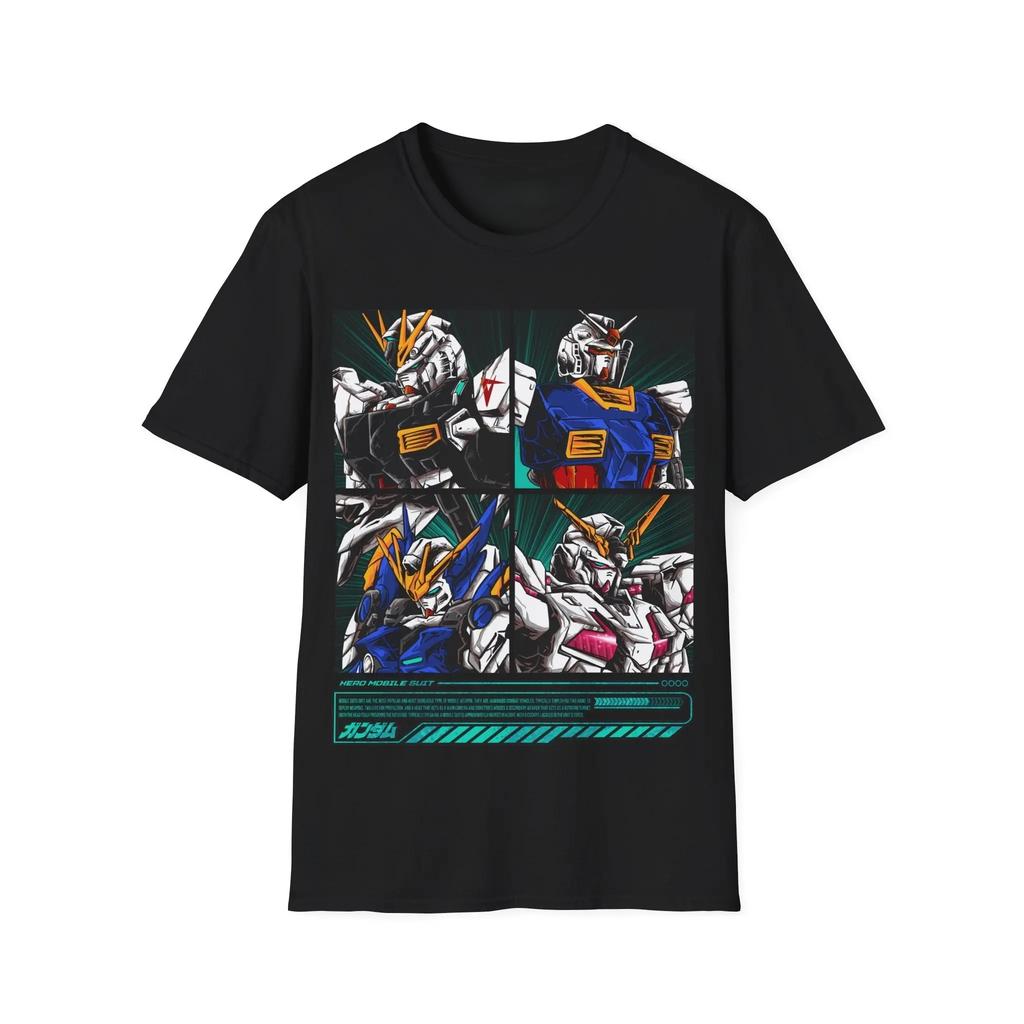 Mobile Suit Gundam Grafik T-Shirt 100% Baumwolle Oversized Unisex Shirt Y2k Unisex Kurzarm Rundhals Verkauf Beliebt Hohe Qualität