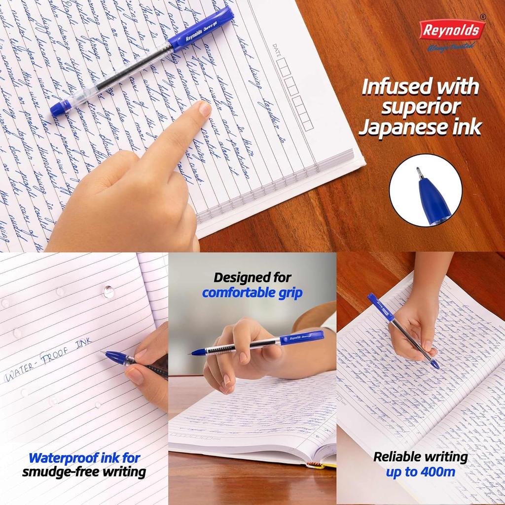 Reynolds JIFFY Gel Pen Blue 0.5 mm Tip Pack of 1 for Office, School & Home Writing 60 pcs
