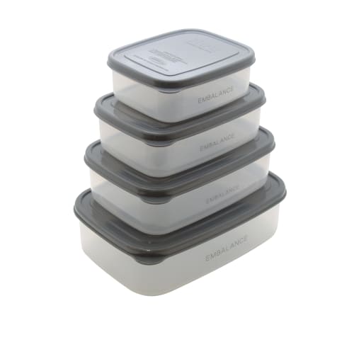 Wilmax EMBALANCE Storage Container, Rectangular Container (Square), Medium (870ml), Gray, T12220